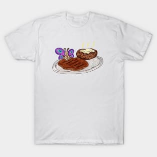 Butterfly Eating a Steak Dinner T-Shirt